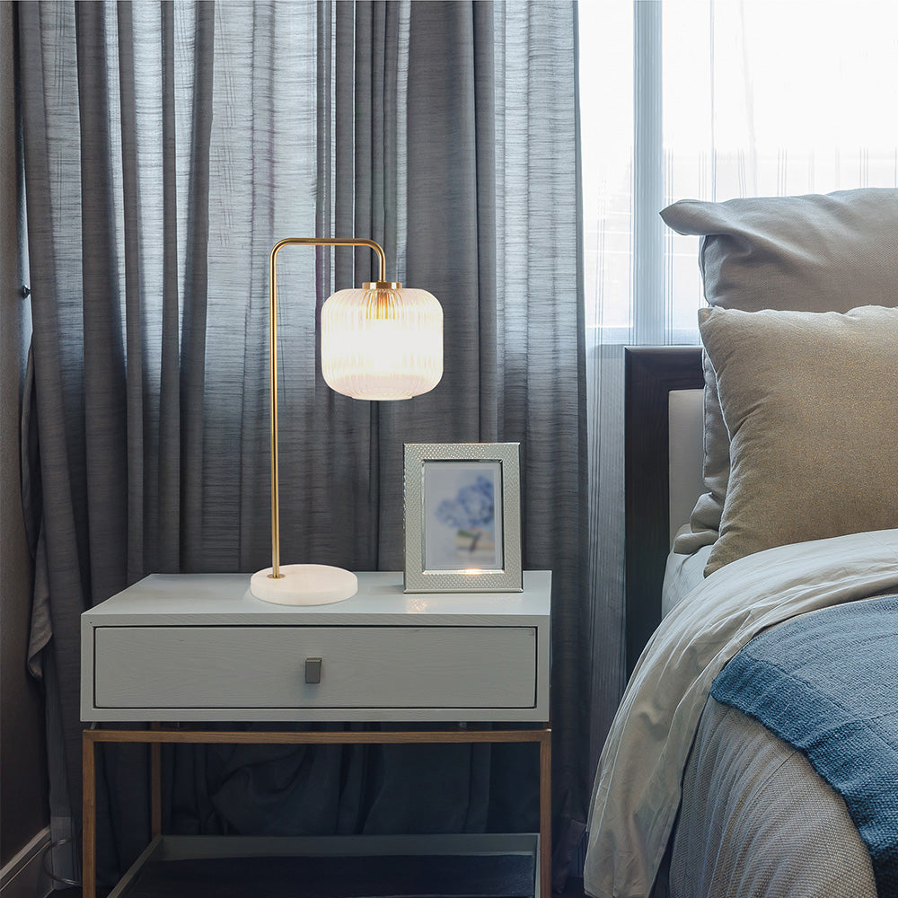Table Lamp with Marble Base and Button Control