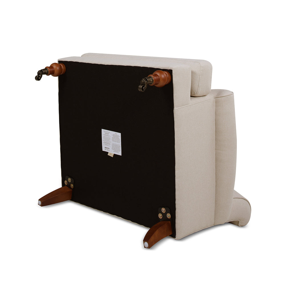 Cobaltex Upholstered Arm Chair with Metal Casters and Rolled Arms