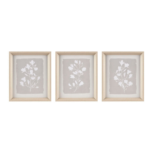 3-Piece Wall Art Set with Botanical Floral