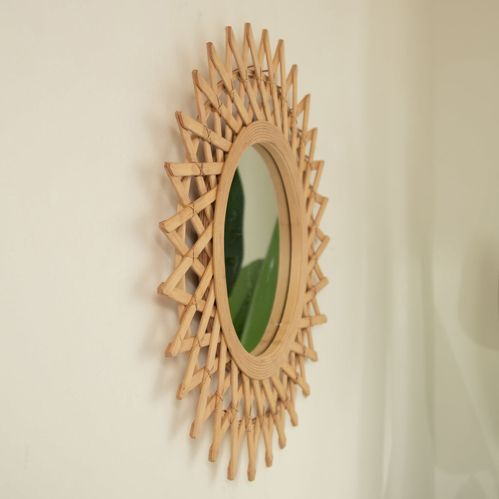 24'' Solana Round Bamboo Hemp Mirror