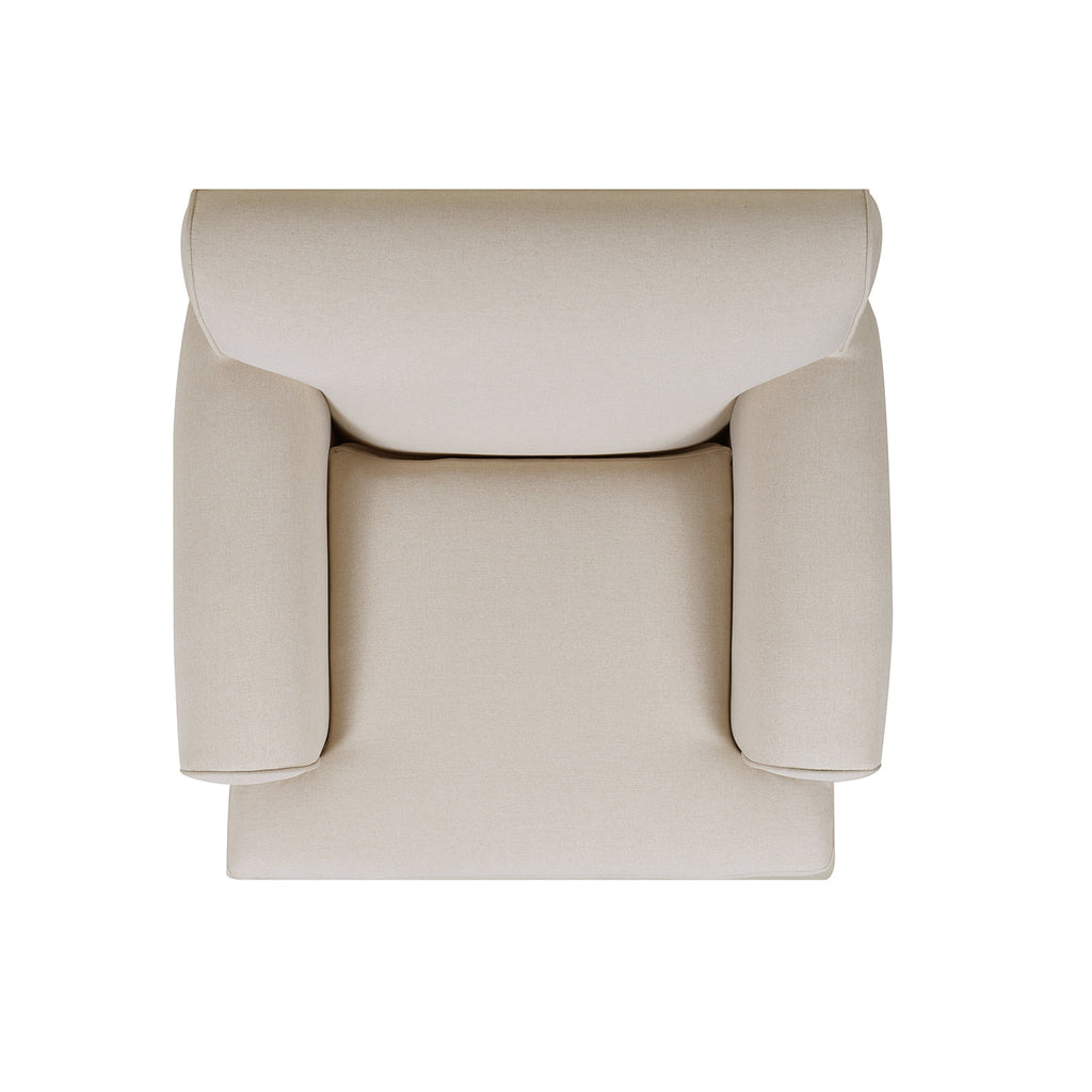 Cobaltex Upholstered Arm Chair with Metal Casters and Rolled Arms