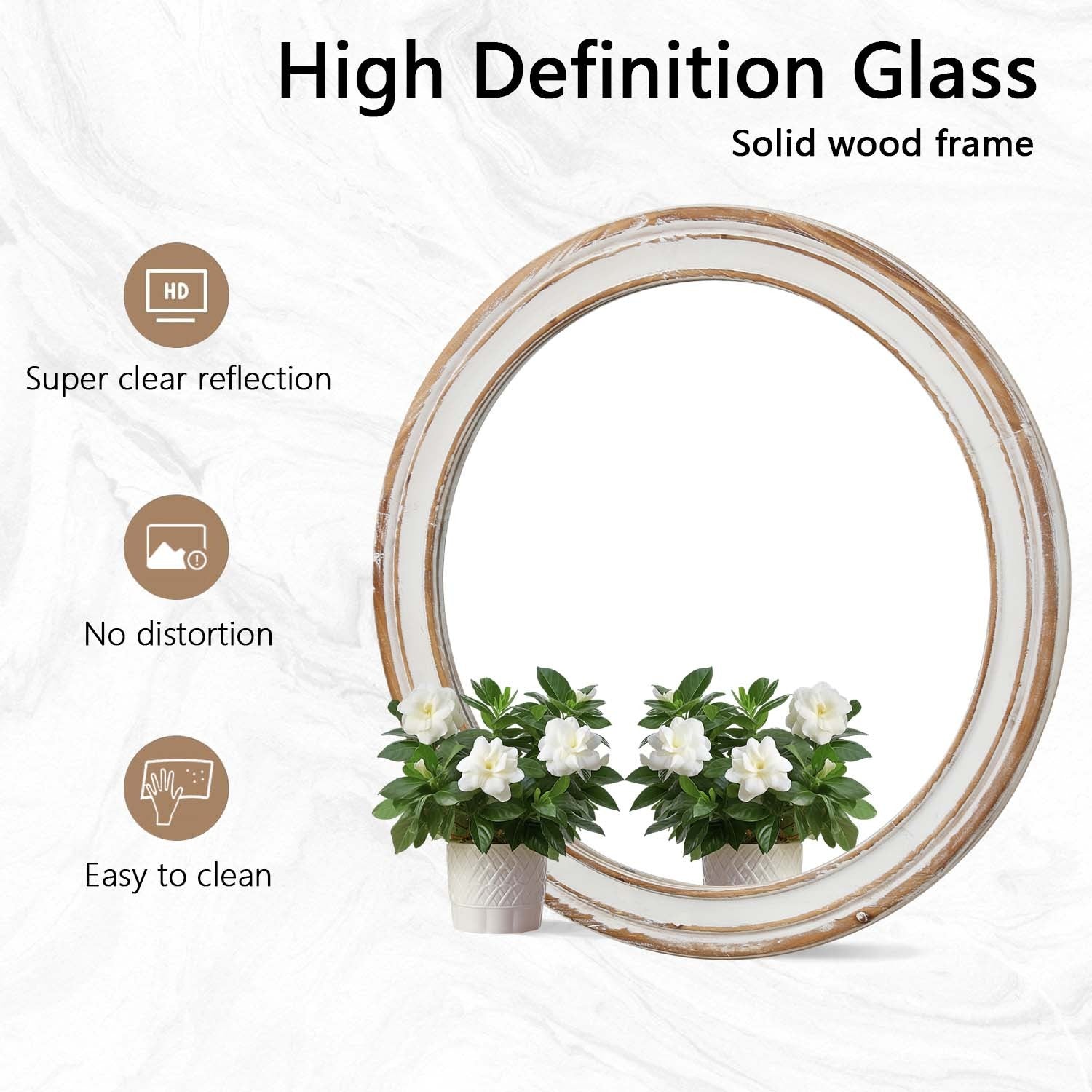 27.5 inches Round Farmhouse Wall Mirro
