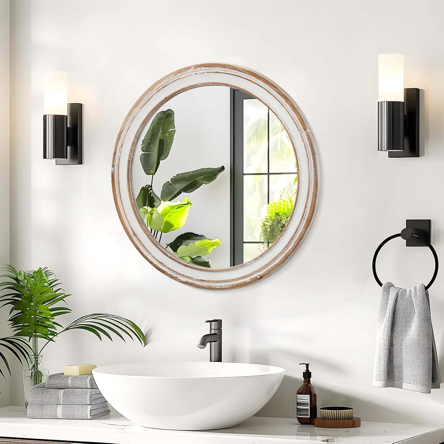 27.5 inches Round Farmhouse Wall Mirro
