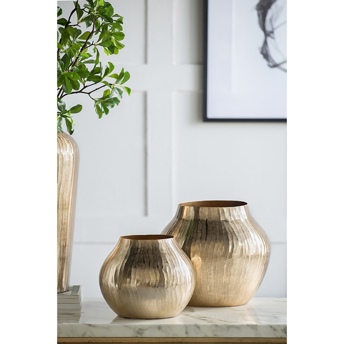 11.5" Aluminum Chisel Flower Vase