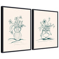 Sylvie Beaded Garden Floral and Summer Stems Framed Canvas Art Set by Kate Aurelia