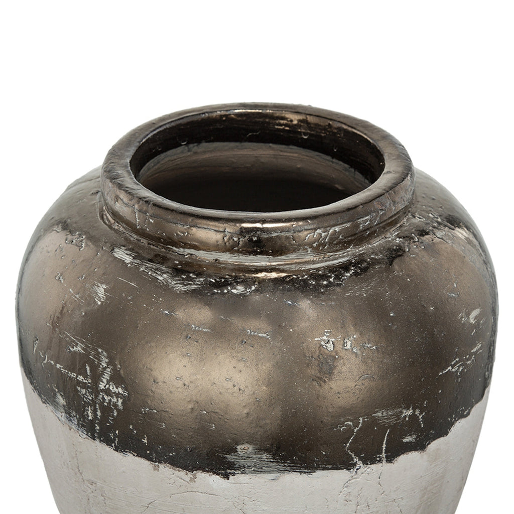 11" Round Sienna Brown Ceramic Accent Vase
