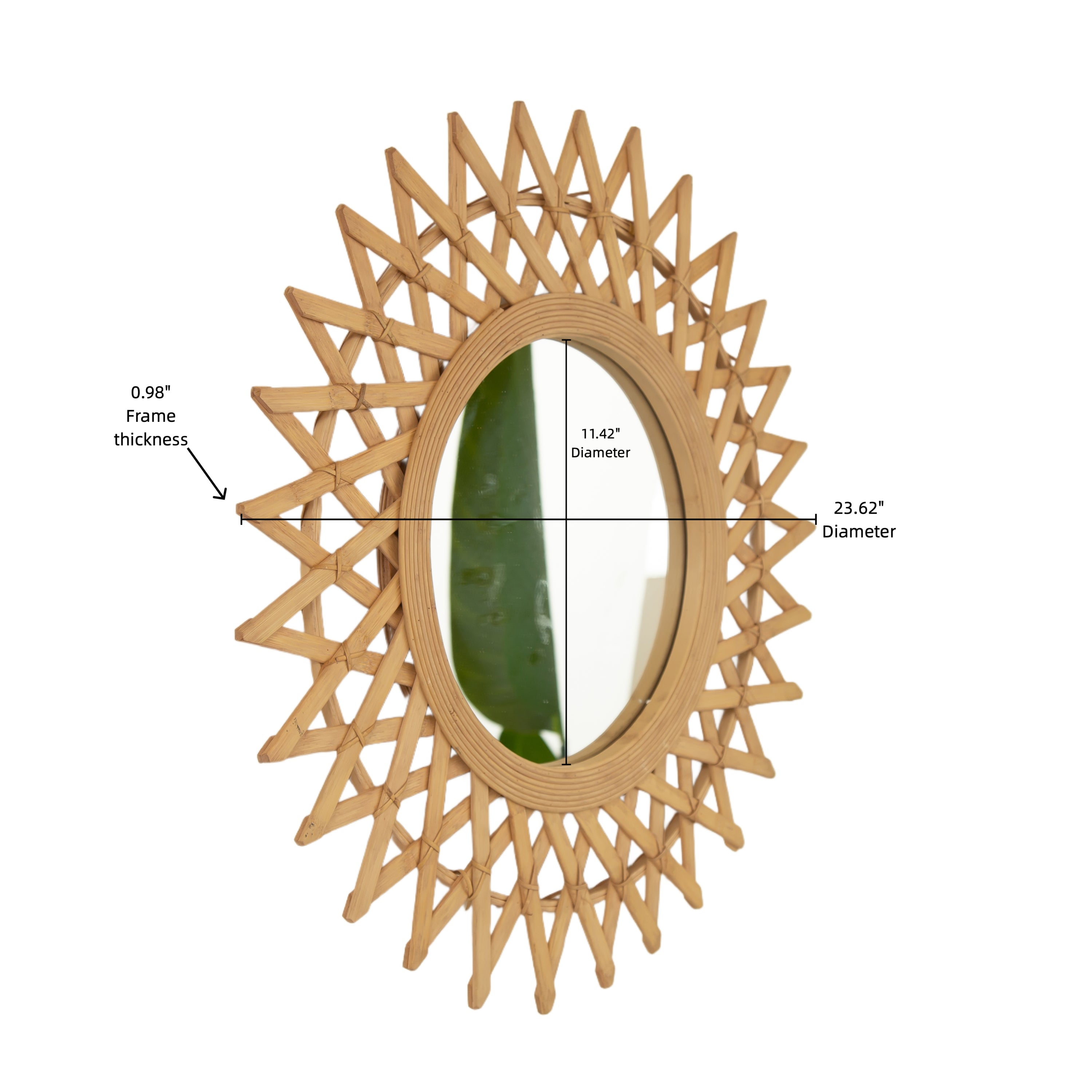 24'' Solana Round Bamboo Hemp Mirror