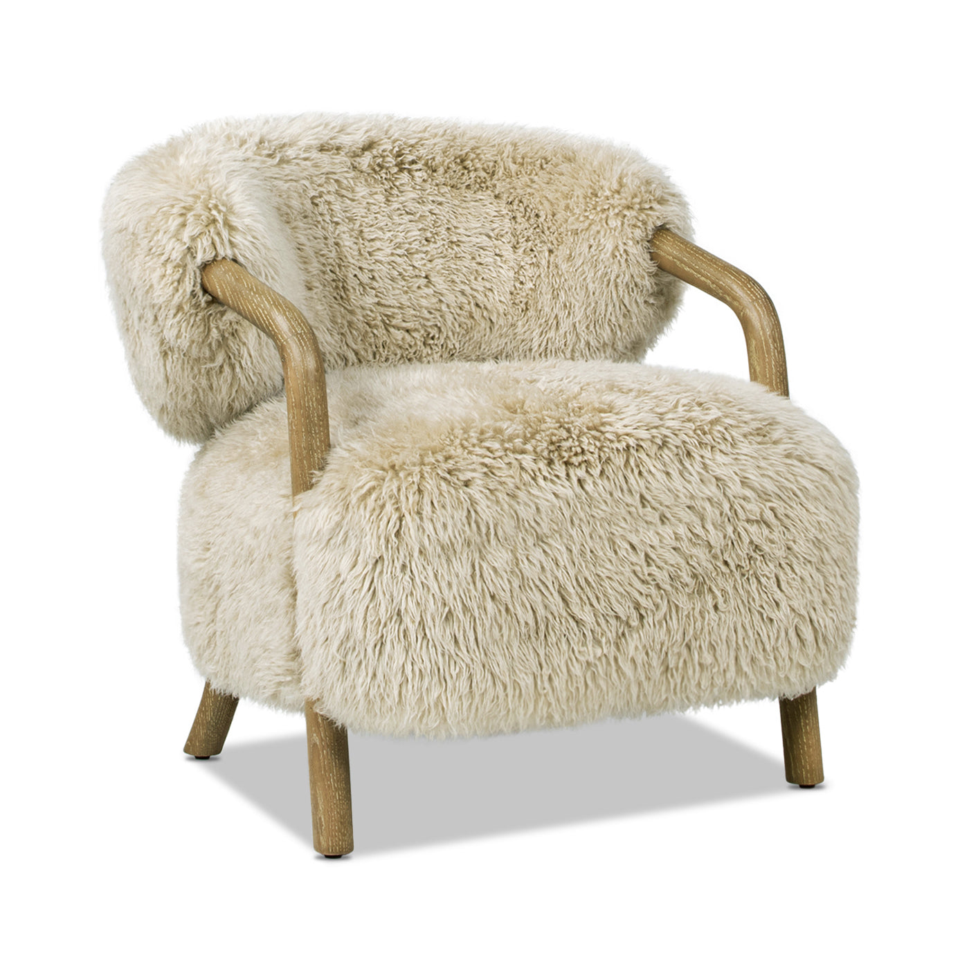 33" Upholstered Armchair with Solid Oak Frame and Ergonomic Design