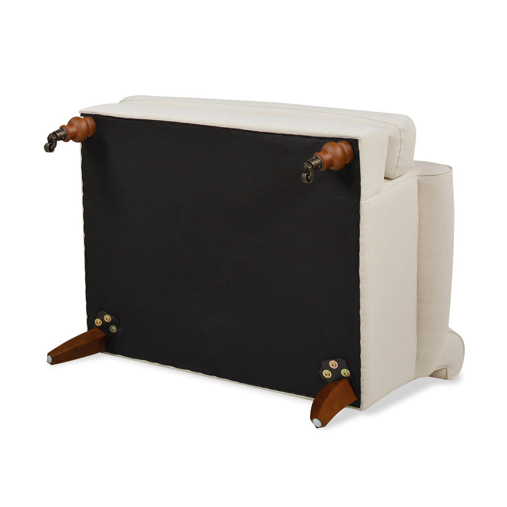 Cobaltex Upholstered Arm Chair with Metal Casters and Rolled Arms