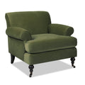 Cobaltex Upholstered Arm Chair with Metal Casters and Rolled Arms