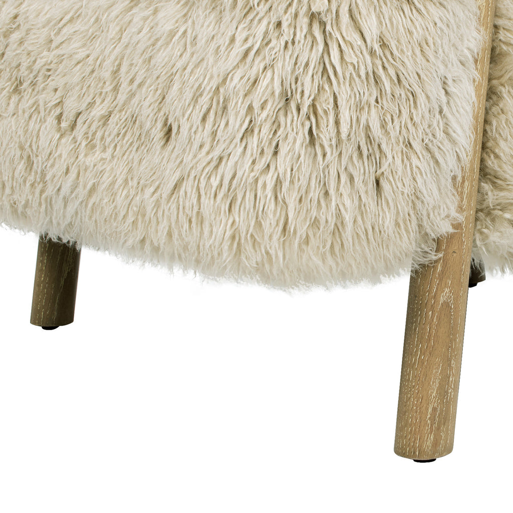 33" Upholstered Armchair with Solid Oak Frame and Ergonomic Design