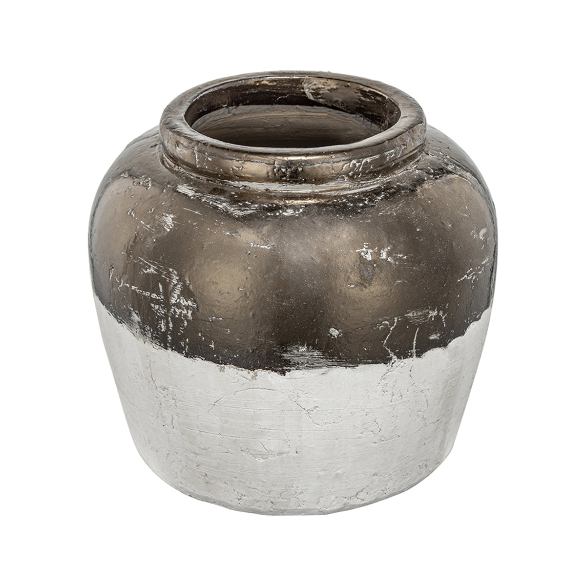 11" Round Sienna Brown Ceramic Accent Vase