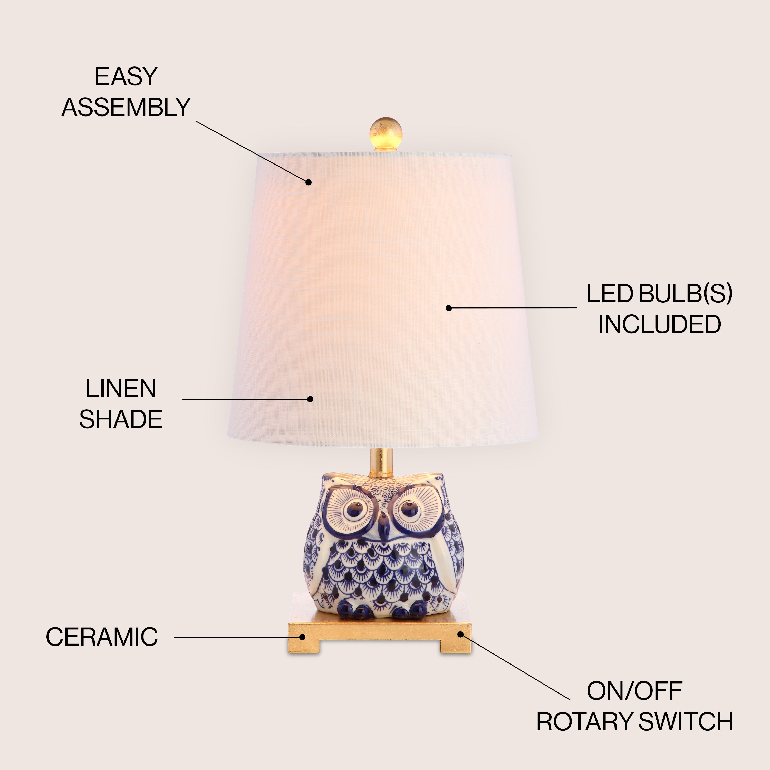 Justina Ceramic Mini LED Table Lamp
