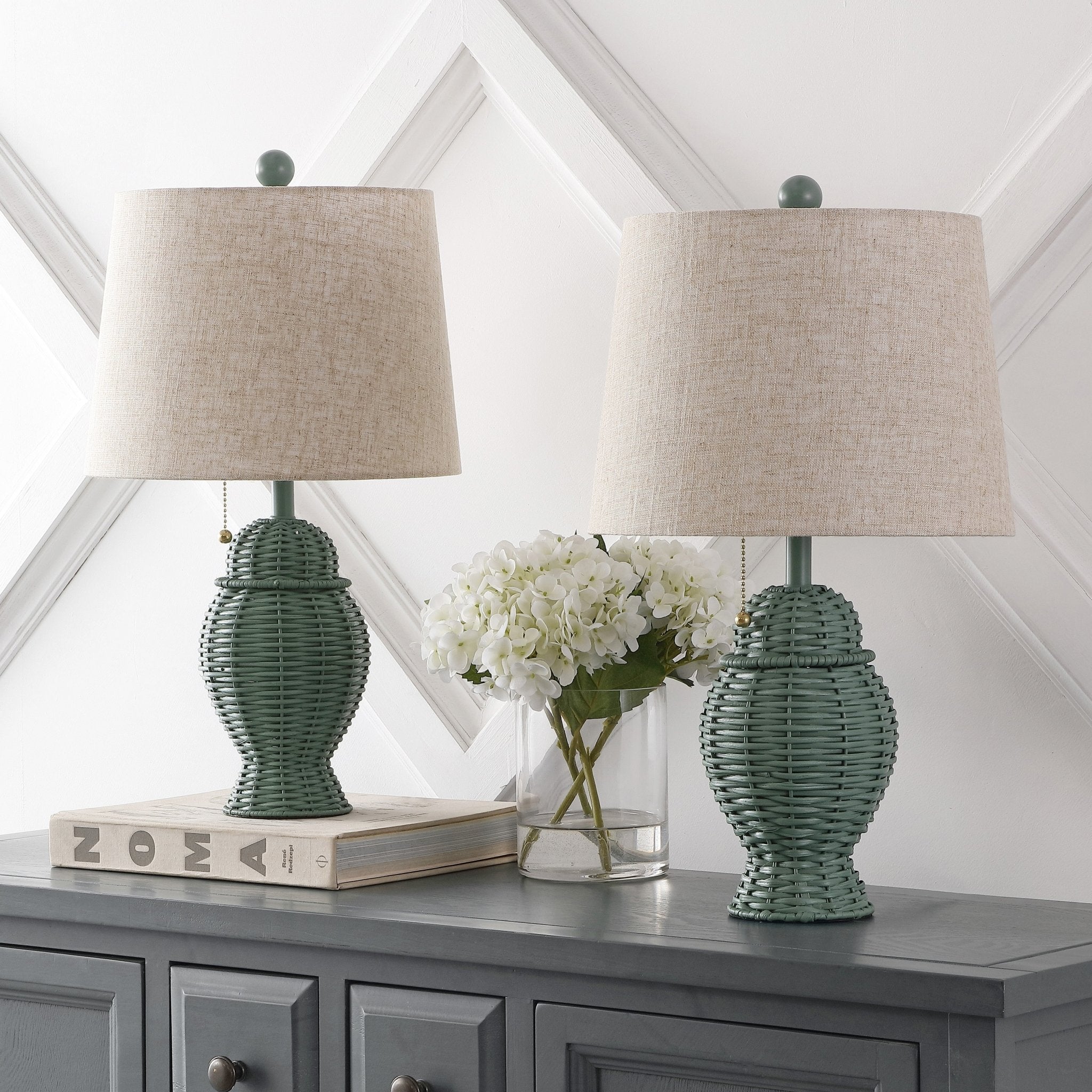 Margie Wicker Bohemian Rustic Iron LED Table Lamp