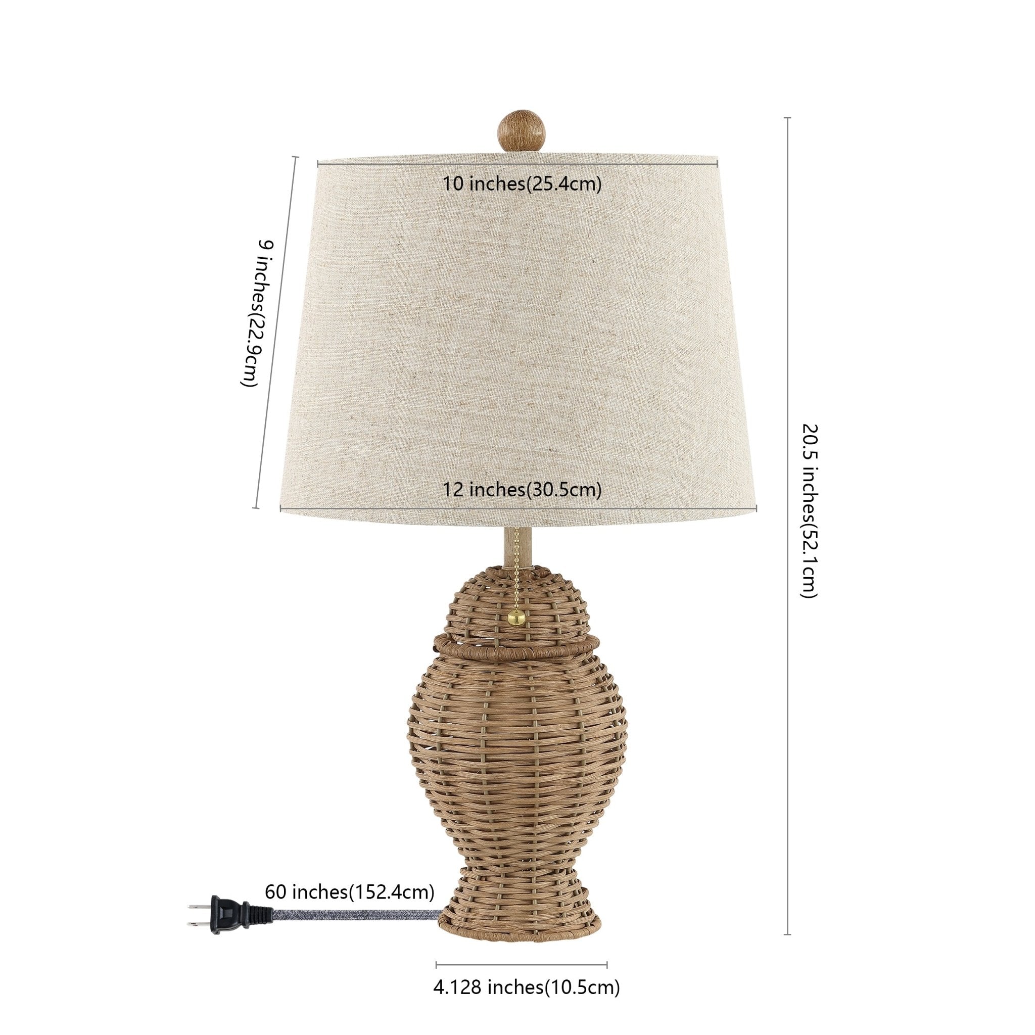 Margie Wicker Bohemian Rustic Iron LED Table Lamp