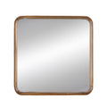 Square Wall Mirror with Wood Frame