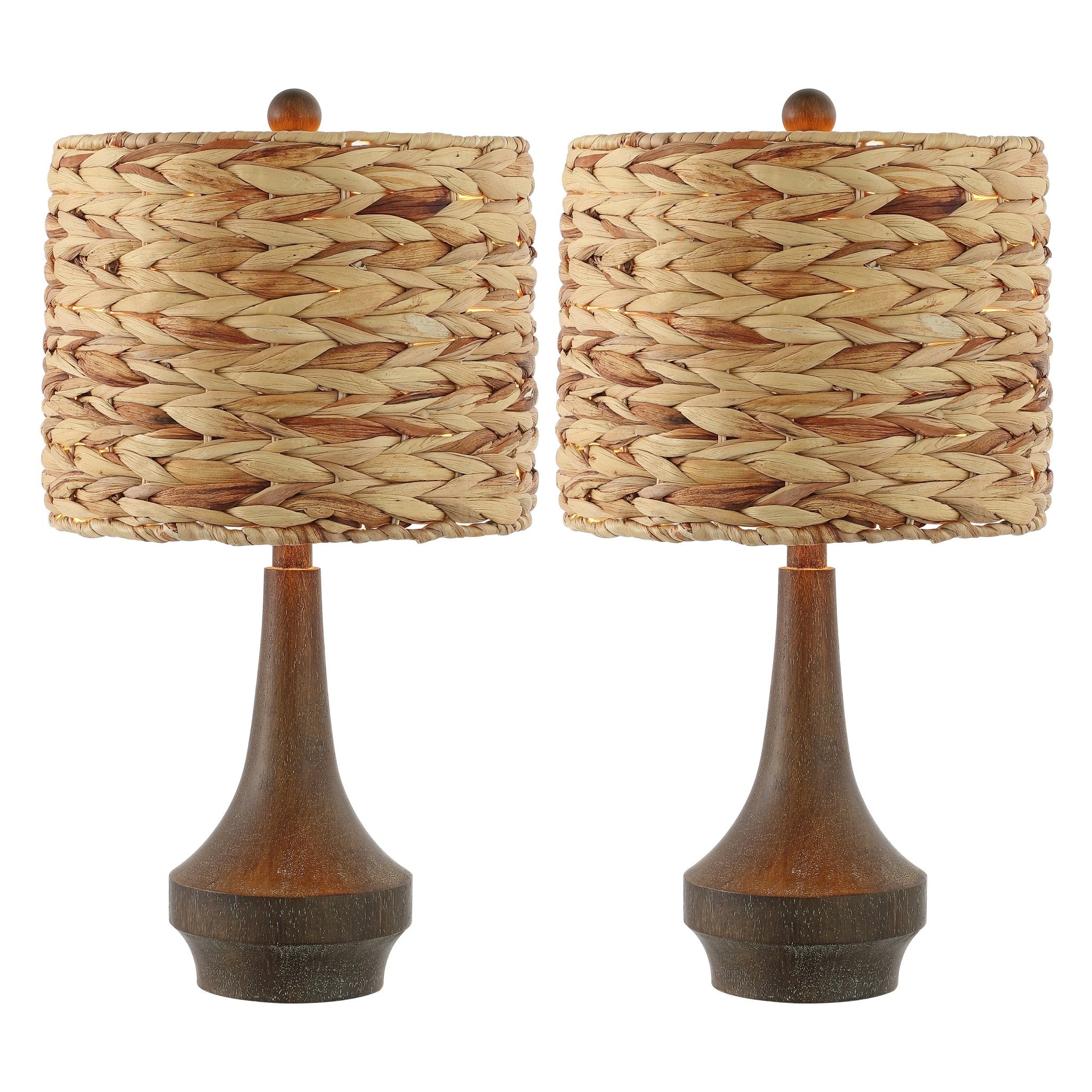 Theodore Rustic Farmhouse Handwoven Rattan/Resin LED Table Lamp