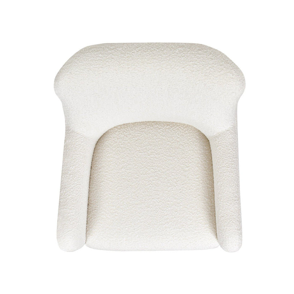 Upholstered Accent Chair with Curved Arms and Wood Legs