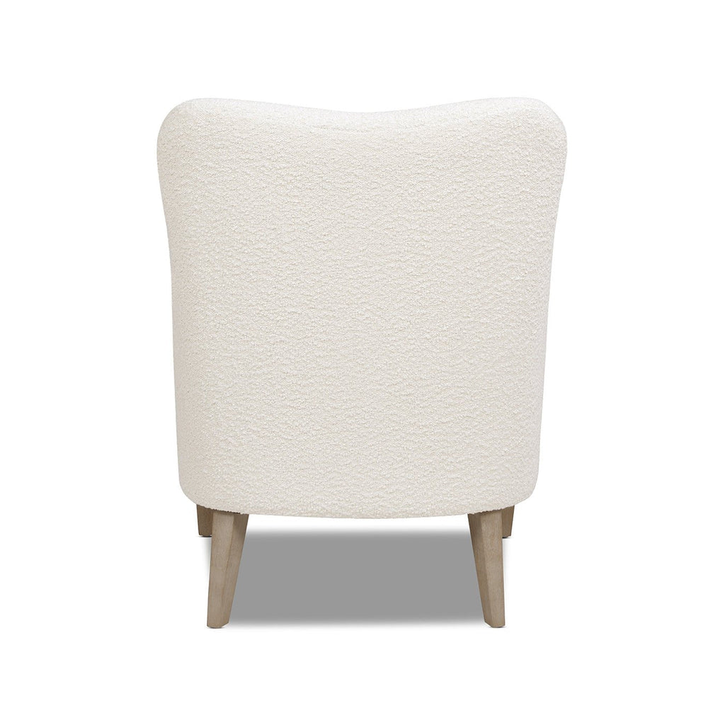 Upholstered Accent Chair with Curved Arms and Wood Legs