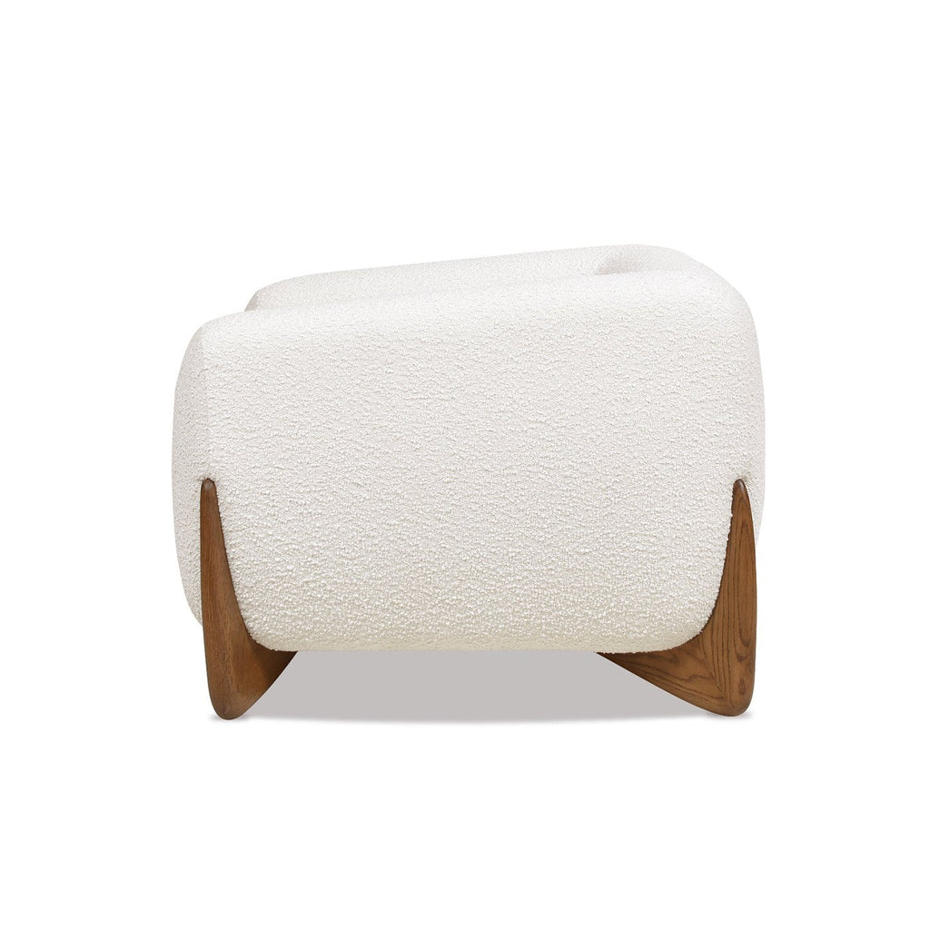 Upholstered Arm Chair with Wooden Base