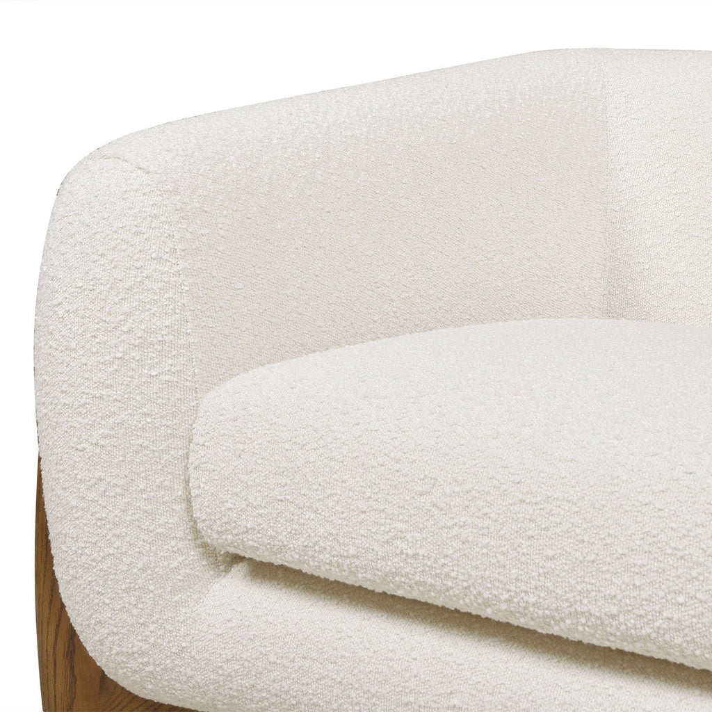 Upholstered Arm Chair with Wooden Base